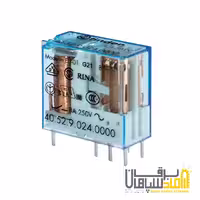 رله Finder فیندر 12VDC دو کنتاکت 8 آمپر نصب بر مدار چاپی و سوکت 95 مدل 405290120000