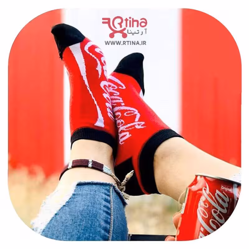 جوراب مچی طرح دار مدل coca coola