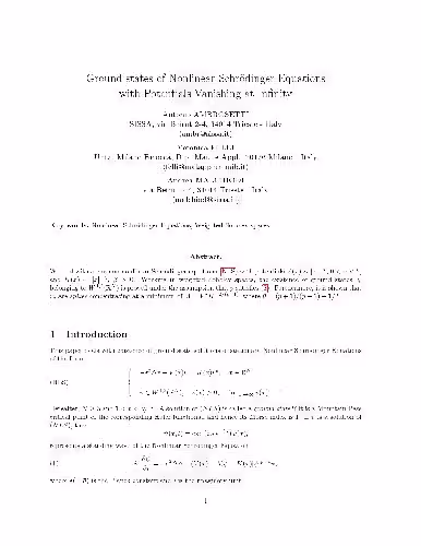 خرید و دانلود نسخه کامل کتاب Ground states of nonlinear Schrodinger equations with potentials vanishing at infinity