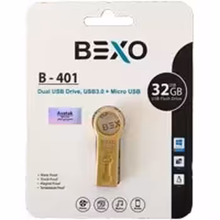 فلش 32 گیگ Bexo B-401 USB3 OTG Gold