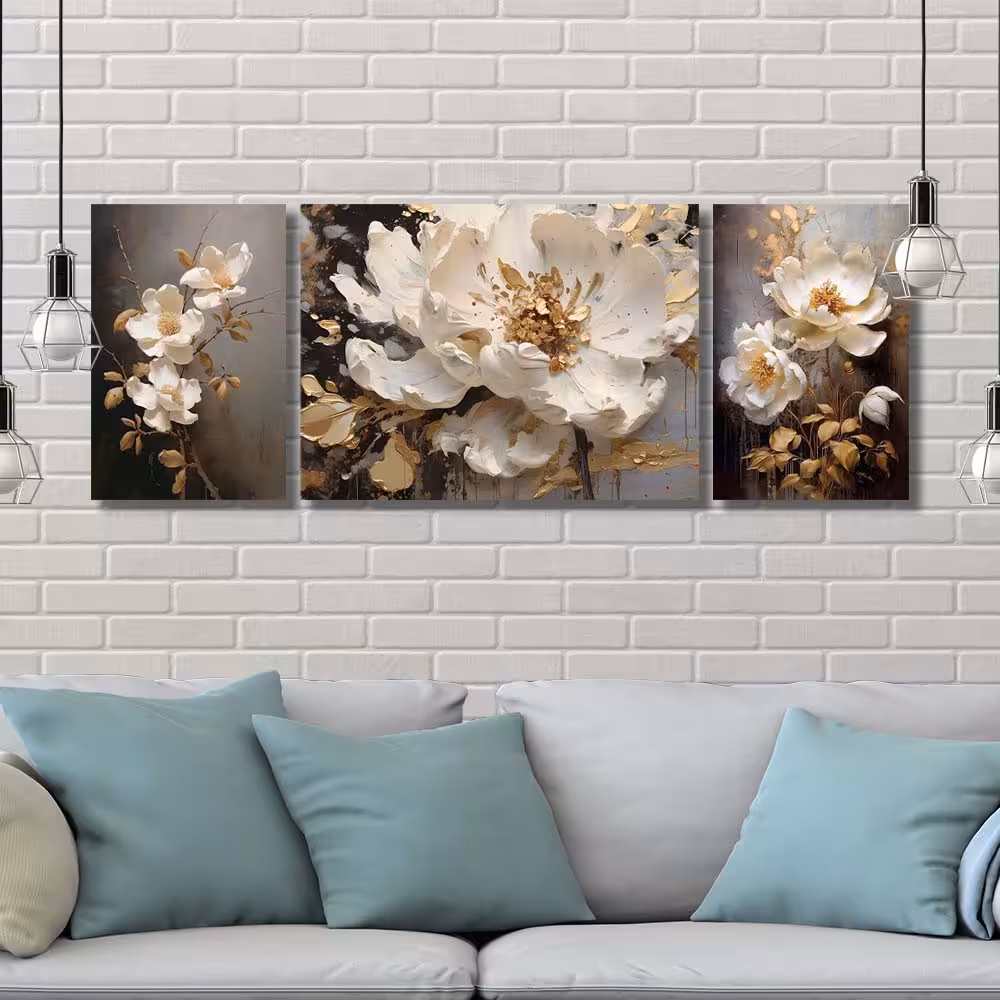 تابلو شاسی 3 تکه طرح گل کد 44454