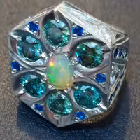 انگشتر موزانایت و اوپال 