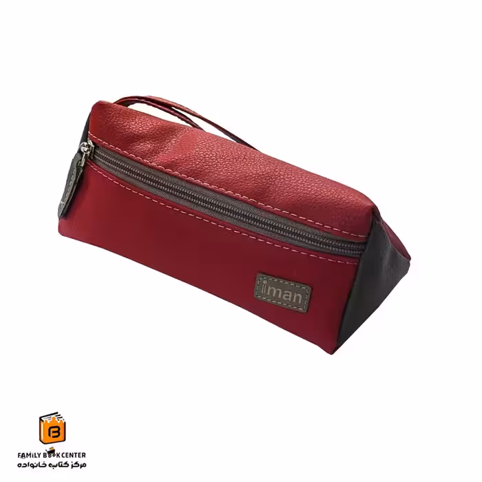 جامدادی سه گوش چرمی قرمز ایمان (iman)