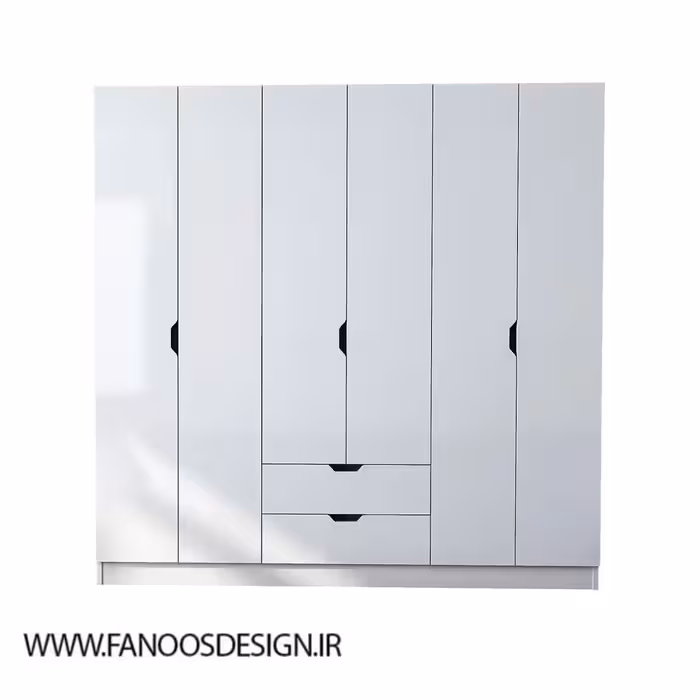 کمد لباس 6 درب و دو کشو سفید رنگ سایز 180*80*45 کد 9101