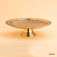شیرینی خوری برنجی طلایی پایه دار تخت