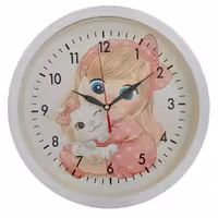 ساعت دیواری اتاق کودک مدل عروسک وگربه فانتزی