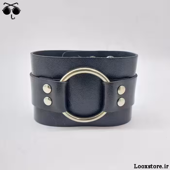 دستبند چرم حلقه دار دخترانه و پسرانه