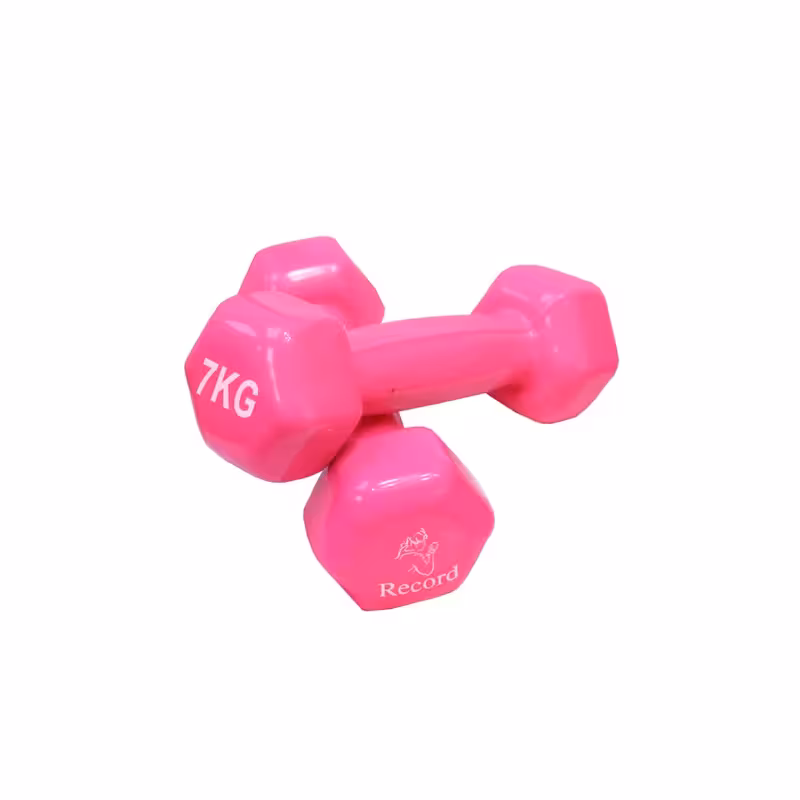 دمبل رکورد مدل p12 وزن 7 کیلوگرم بسته 2 عددی