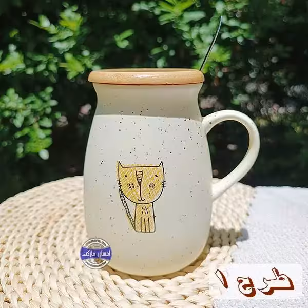 ماگ گربه درب بامبو