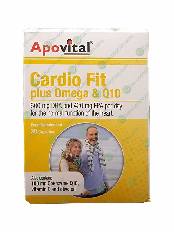 کپسول کار دیوفیت پلاس امگا و کیوتن آپوویتال 30 عدد – Apovital Cardio Fit Plus Omega And Q10 30 Caps