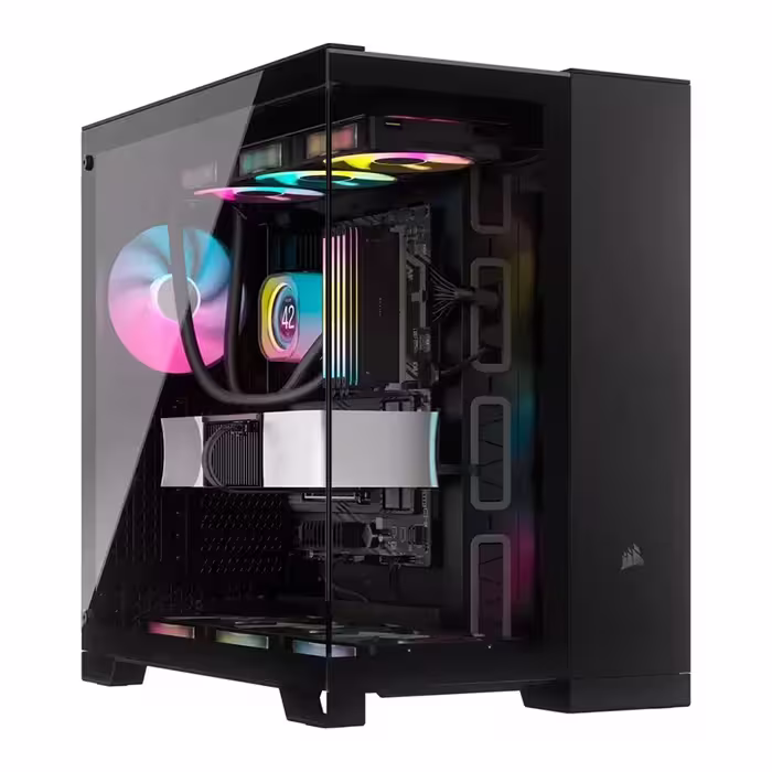 کیس کامپیوتر کورسیر مدل iCUE LINK 6500X RGB Black با طراحی چشم‌نواز و فضای داخلی جادار
