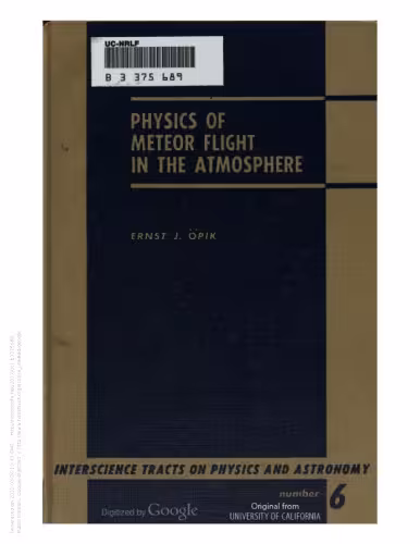 خرید و دانلود نسخه کامل کتاب Physics of Meteor Flight in the Atmosphere