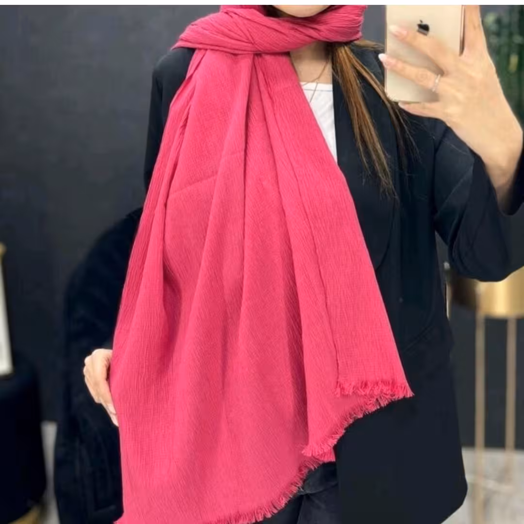 شال پفکی دخترانه و زنانه شال قواره دار هنری رنگ بندی شال و روسری مجلسی