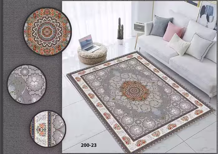 روفرشی کشدار مخمل شانل ترک(کشدوزی شده)-کد طرح 355