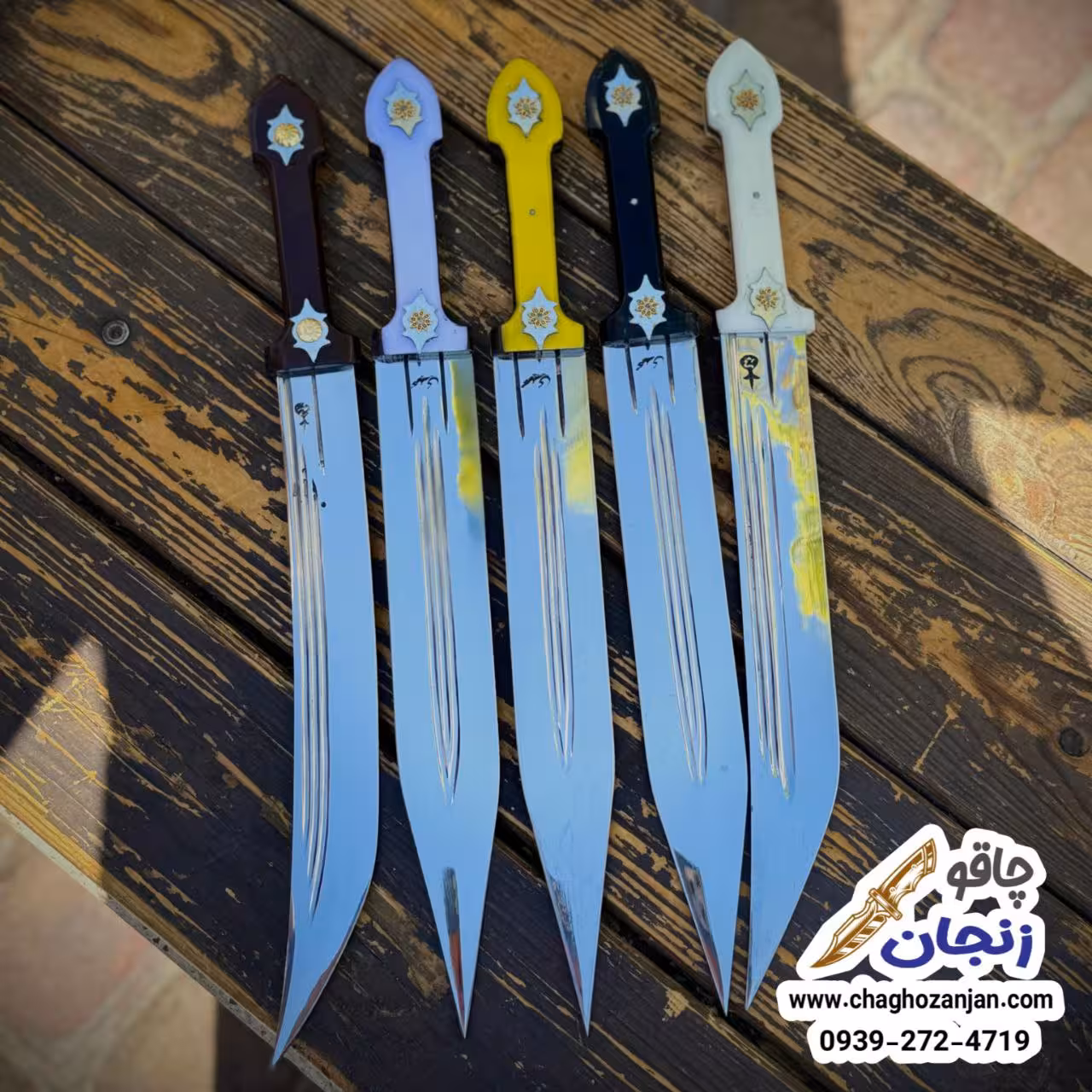نیمچه 40 سانت دسته رنگی صنایع دستی زنجان با غلاف قیمت مناسب