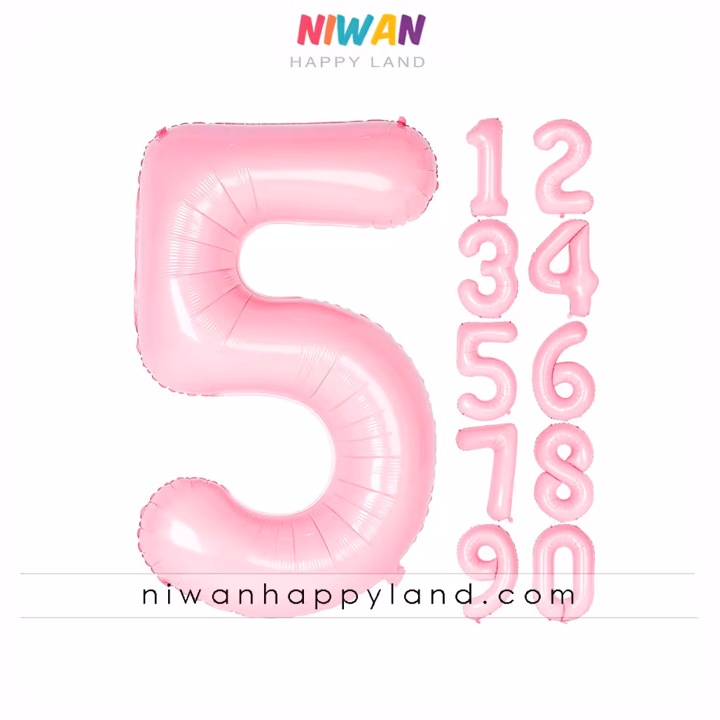 بادکنک فویلی عدد صورتی بزرگ