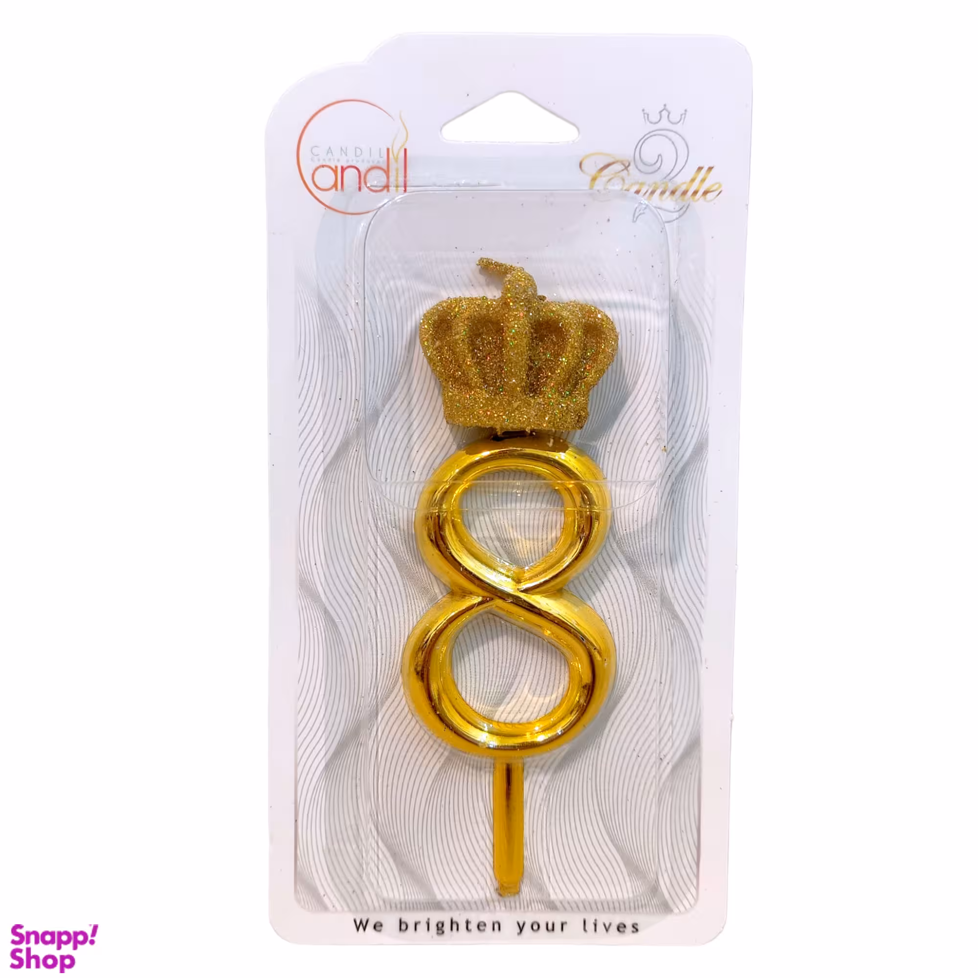 شمع تولد مدل تاج کینگ اکلیلی عدد 8