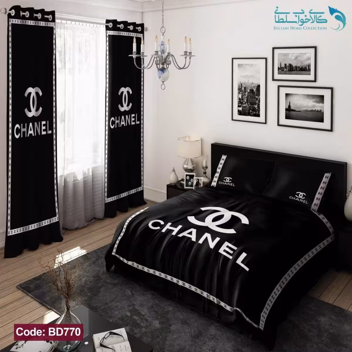 روتختی طرح CHANEL دو نفره کد BD770