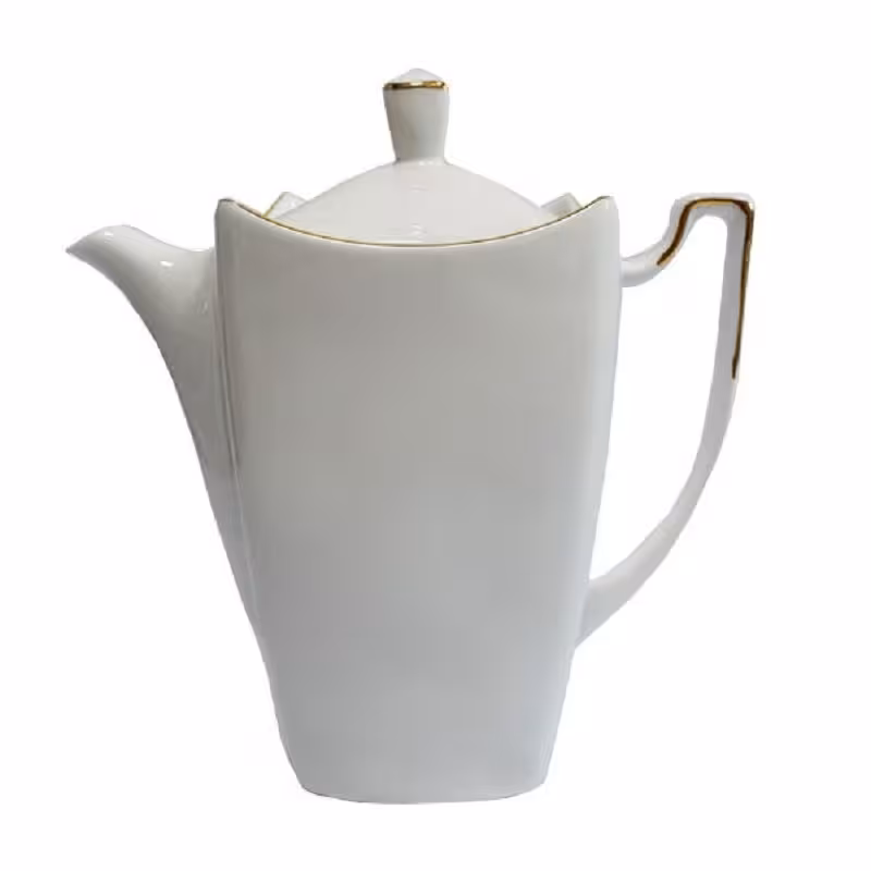 قوری پذیرایی چینی لورین مدل خط طلا کد 3725 (پس کرایه)