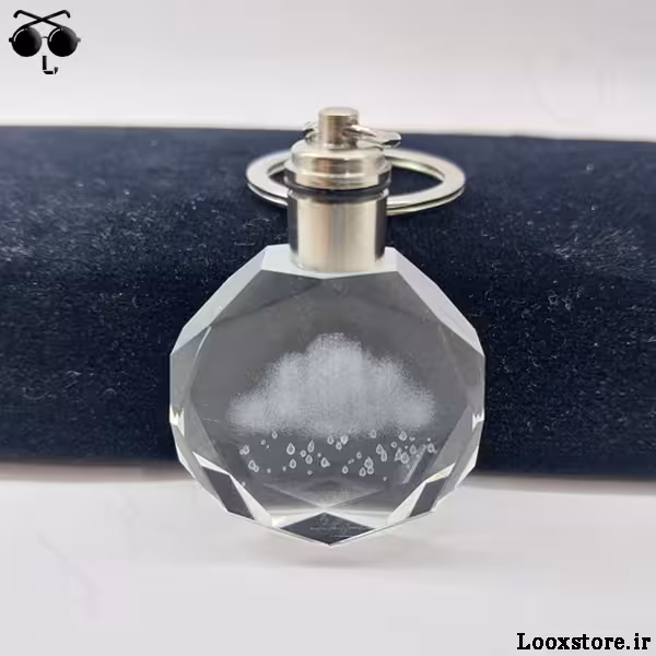 جاکلیدی کریستالی چراغ دار طرح ابر