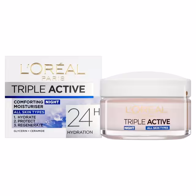 کرم آبرسان شب لورال مدل تریپل اکتیو LOreal Triple Active حجم 50 میلی لیتر