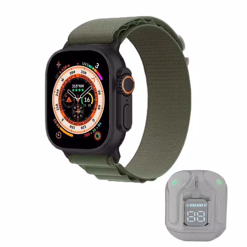 ساعت هوشمند مدل WS-73 ULTRA 2 به همراه هدفون بلوتوثی سنجش اکسیژن خون گام شمار