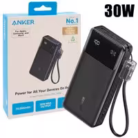 پاوربانک 20000mAh سوپر فست 30w IQصفحه نمایش دیجیتالAnker A1384H11-گارانتی