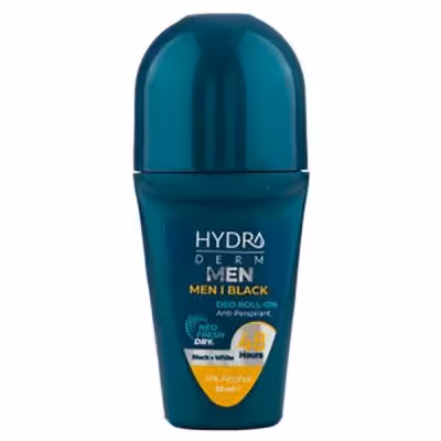 رول ضد تعریق مردانه مناسب لباس های سیاه و سفید هیدرودرم HYDRADERM مدل MEN BLACK حجم 50 میل