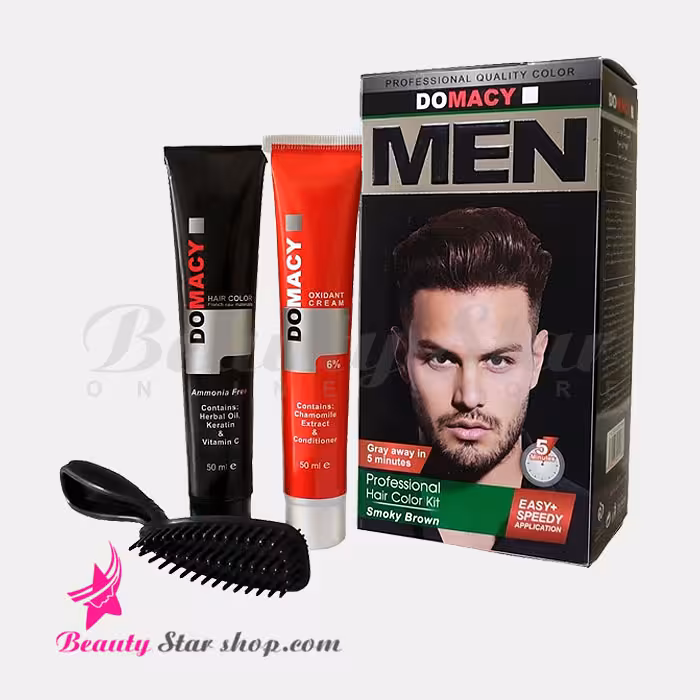 کیت رنگ مو قهوه ای دودی مردانه دوماسی حجم 50 میلی لیتر