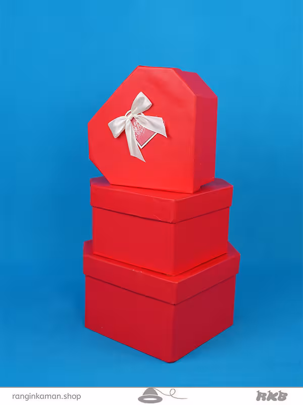 جعبه هدیه طرح الماس قرمز (3 سایز) Red diamond design gift box