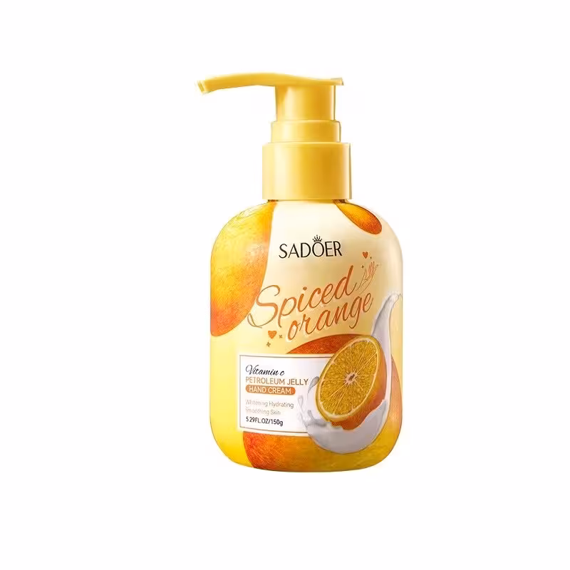 کرم دست ژله ای پمپی عصاره پرتقال ویتامین C سادور SADOER SPICED ORANGE VITAMIN C PETROLEUM JELLY HAND CREAM