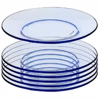 بشقاب پولوخوری برند دورالکس مدل آبی ساده بسته 6 عددی