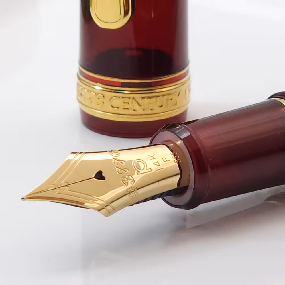 خودنویس پلاتینیوم سنتری قرمز گیره طلا مدل 3776 Platinum Century FP Bourgogne red gold trim