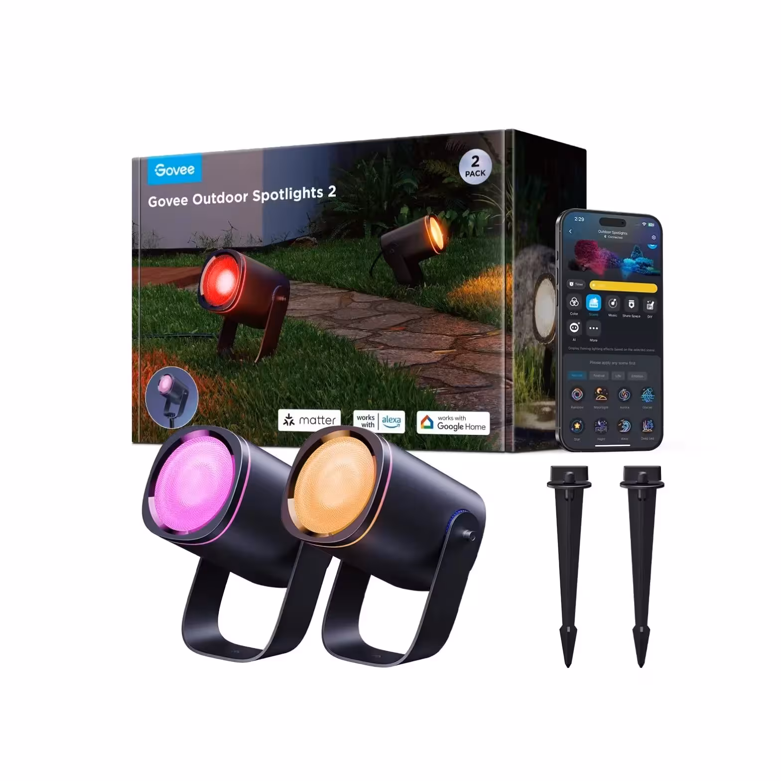 پروژکتور هوشمند فضای باز Govee Outdoor Spotlights 2