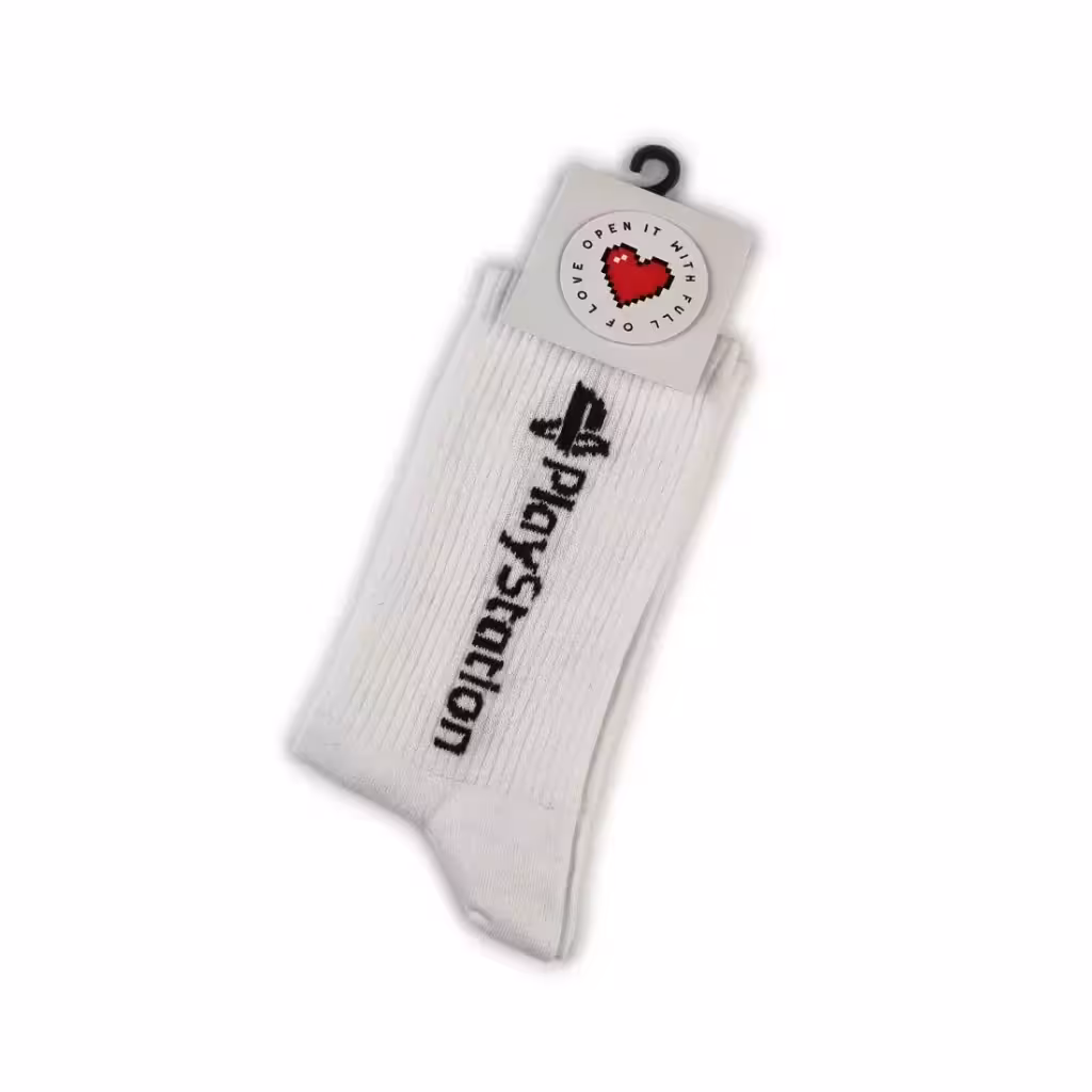 خرید جوراب گیمینگ طرح پلی استیشن (Playstation) رنگ سفید