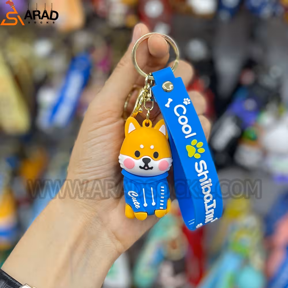 جاکلیدی سیلیکونی طرح سگ سویشرت آبی