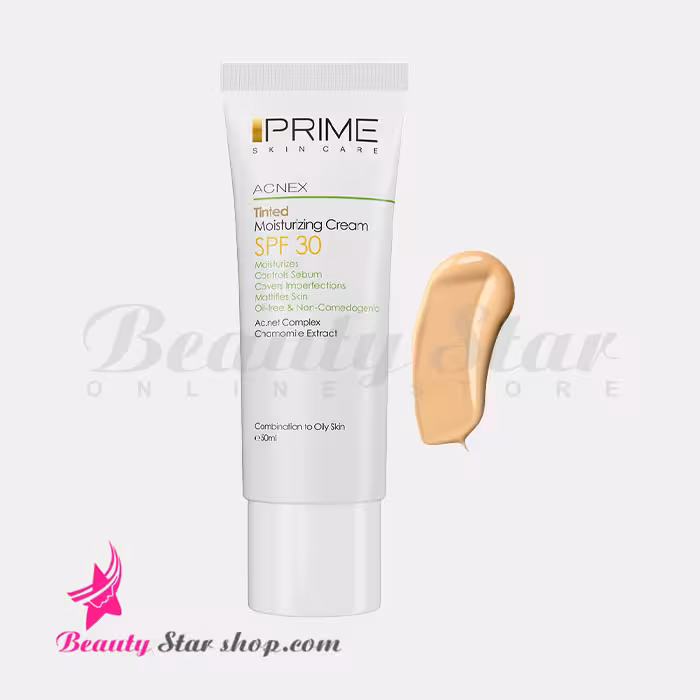 کرم مرطوب کننده رنگی پرایم SPF 30 مناسب پوست چرب و مستعد آکنه حجم 50 میلی لیتر