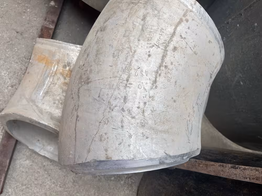 زانو 10 اینچ ۲۶۷میلیمتر 45 درجه 23 میل ضخامت درزدار از جنس  A 403/ WP 321