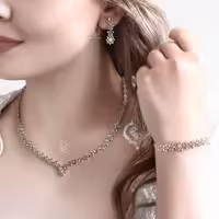 💍سرویس جواهری تراش بدون نگين خاص و زیبا نقره عیار 925(S_6006)