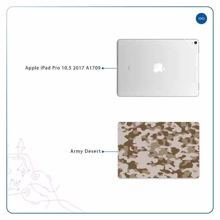 برچسب پوششی ماهوت مدل Army-Desert مناسب برای تبلت اپل iPad Pro 10.5 2017 A1709