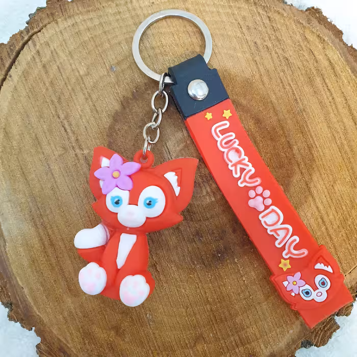 جاکلیدی مدل سیلیکونی طرح گربه گل به سر کد DB20