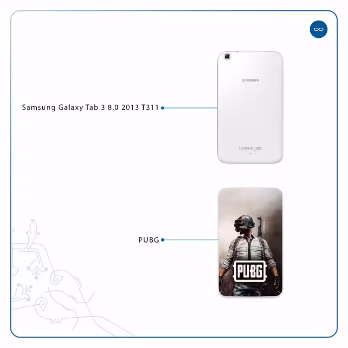 برچسب پوششی ماهوت مدل Pubg-Game مناسب برای تبلت سامسونگ Galaxy Tab 3 8.0 2013 T311