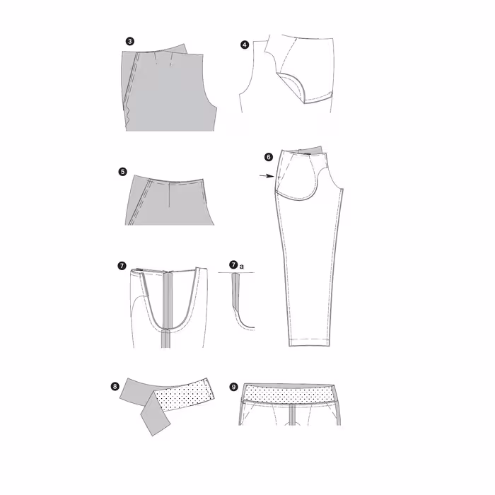 الگوی خیاطی شلوار زنانه بوردا استایل کد 7068 سایز 36 تا 48 متد مولر