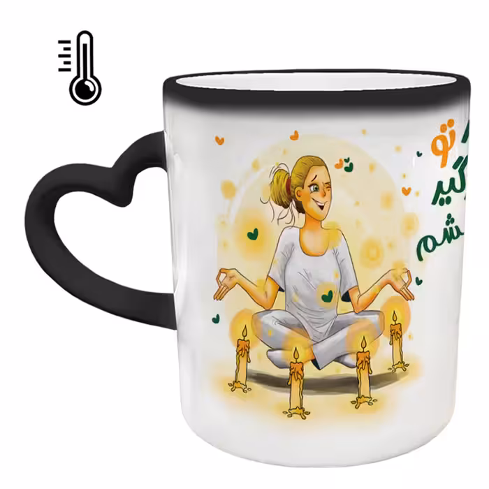 ماگ حرارتی مدل دسته قلبی طرح عاشقانه کد 200