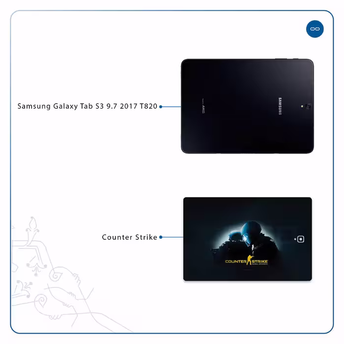 برچسب پوششی ماهوت مدل Counter-Strike مناسب برای تبلت سامسونگ Galaxy Tab S3 9.7 2017 T820