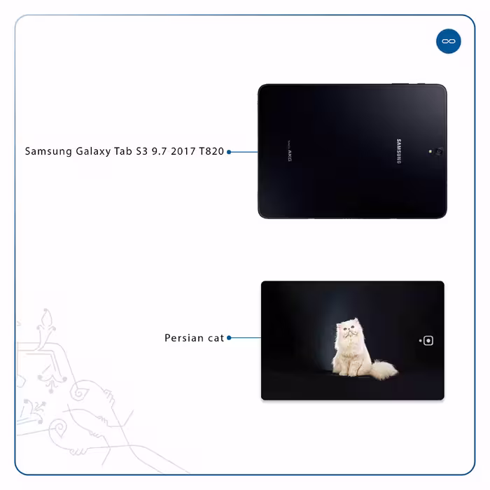 برچسب پوششی ماهوت مدل Persian cat مناسب برای تبلت سامسونگ Galaxy Tab S3 9.7 2017 T820