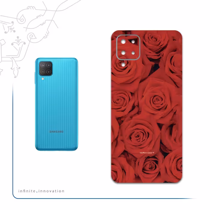 برچسب پوششی ماهوت مدل Red-Flower مناسب برای گوشی موبایل سامسونگ Galaxy F12