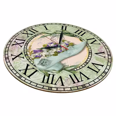 ساعت دیواری مدل 1174 طرح کفش زنانه و گل