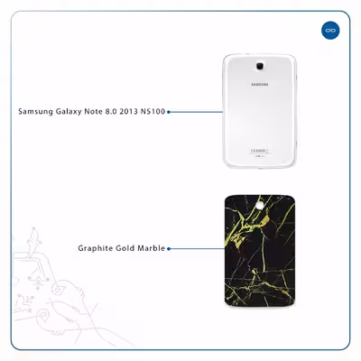 برچسب پوششی ماهوت مدل Graphite-Gold-Marble مناسب برای تبلت سامسونگ Galaxy Note 8.0 2013 N5100