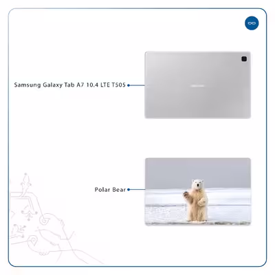 برچسب پوششی ماهوت مدل Polar bear مناسب برای تبلت سامسونگ Galaxy Tab A7 10.4 LTE 2020 T505